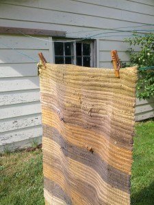 Kevin's Quality Clothespins on the line holding heavy rug