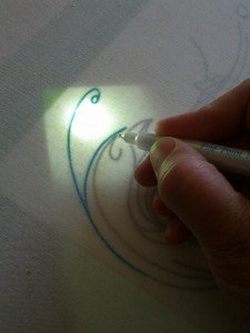 Transferring a pattern using a DIY light table