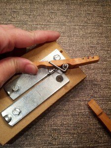 assembling wooden clothespin halves