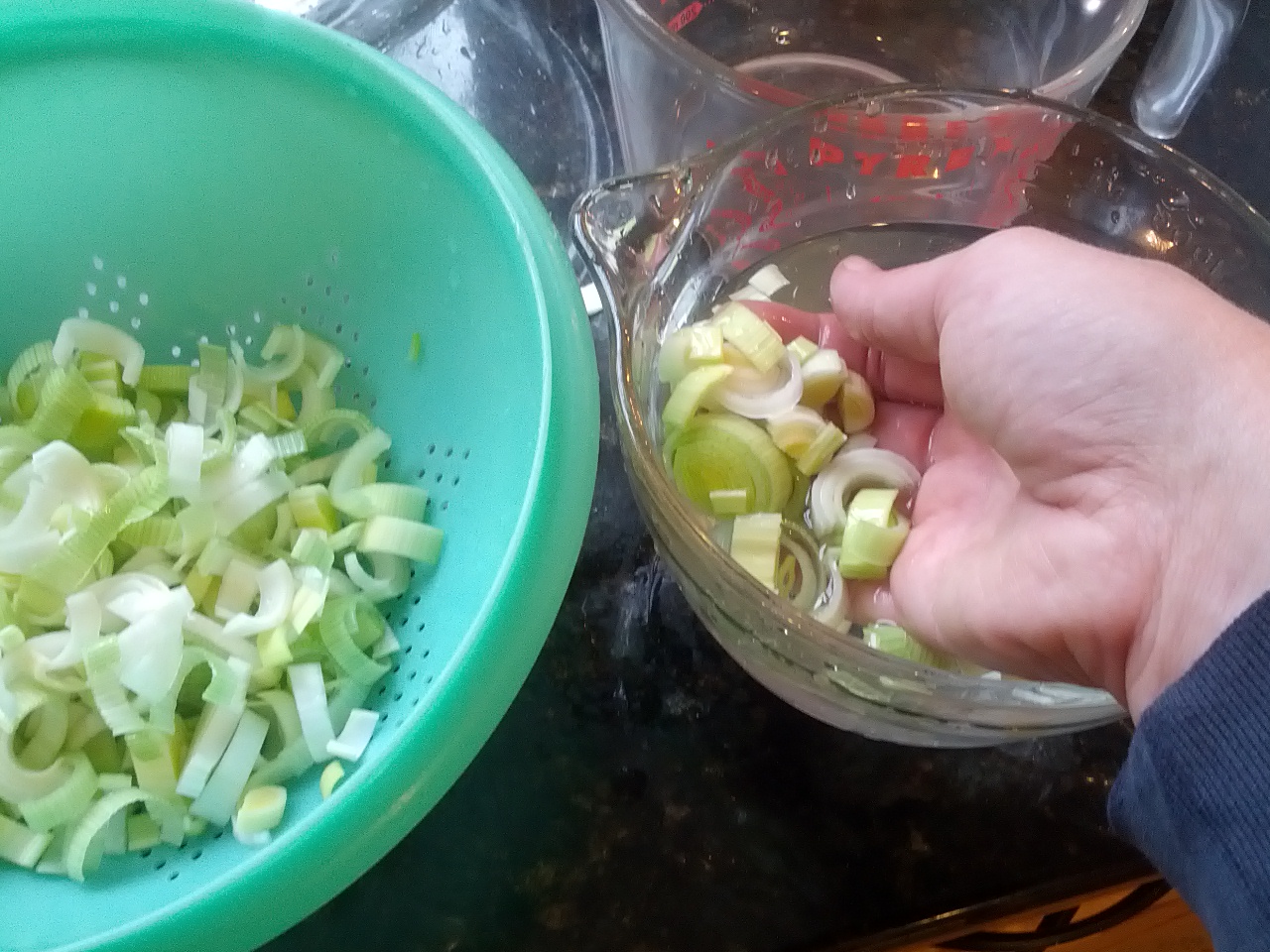 Prepping leeks