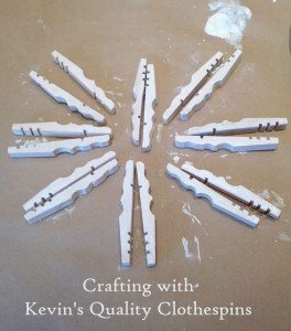 Painted Snowflake clothespin craft halves