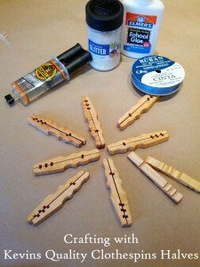 Supplies for Clothespin Snowflake Craft