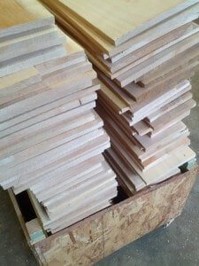 This is our big stack of wood ready for the planer