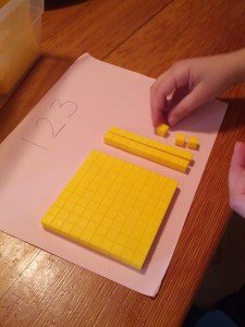 Base Ten blocks help a child have a visual and tactile understanding of place value. A vital concept that is a foundational piece to understanding math