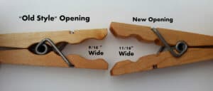 Opening of clothespins comparision