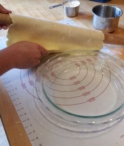 Transferring dough to pan
